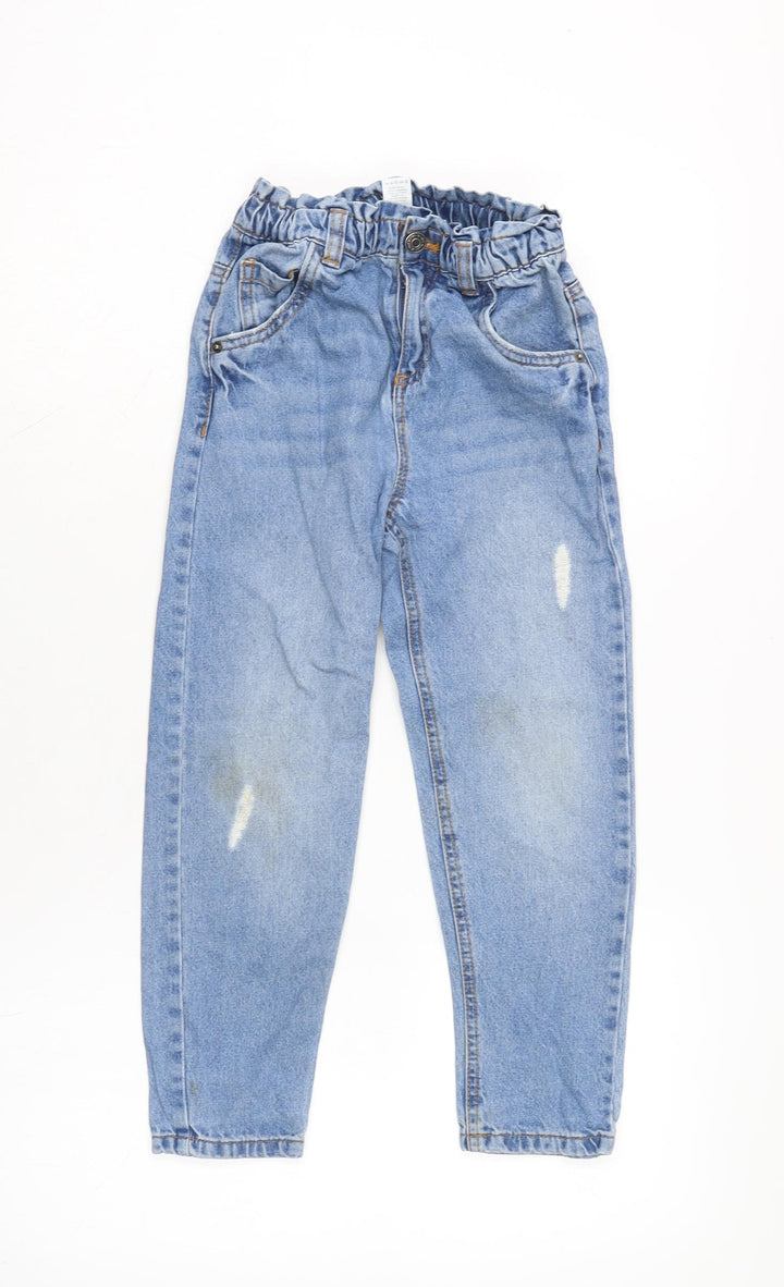 TU Boys Blue Cotton Skinny Jeans Size 8 Years L20 in Regular Zip
