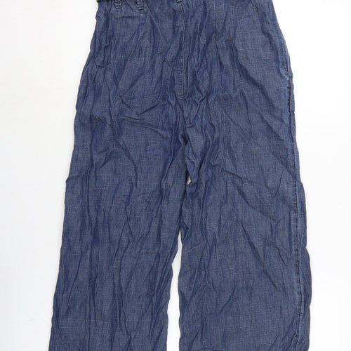Ambercombe & finch Womens Blue Cotton Trousers Size S L21 in Regular Button