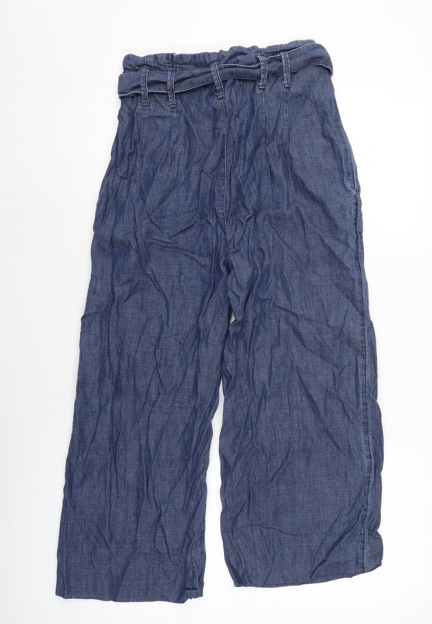 Ambercombe & finch Womens Blue Cotton Trousers Size S L21 in Regular Button