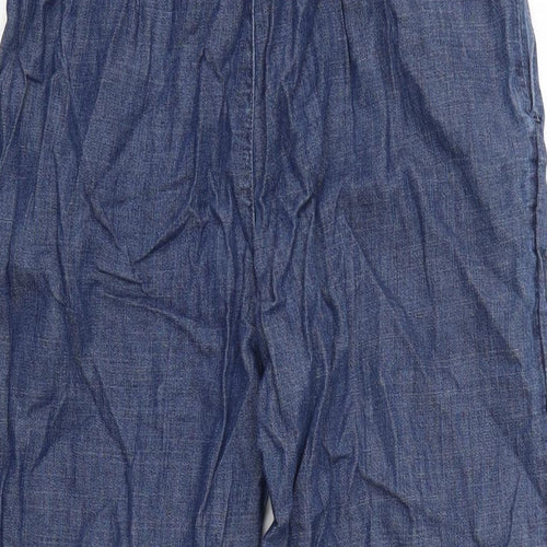 Ambercombe & finch Womens Blue Cotton Trousers Size S L21 in Regular Button