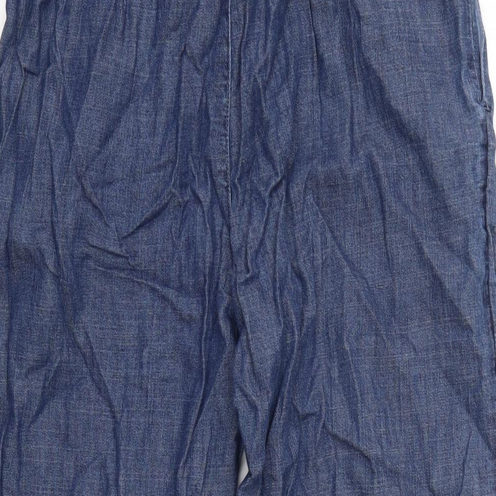 Ambercombe & finch Womens Blue Cotton Trousers Size S L21 in Regular Button