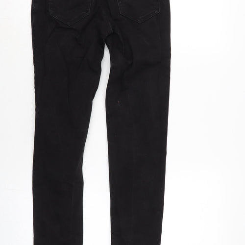 New Look Womens Black Cotton Skinny Jeans Size 6 L27.5 in Regular Zip