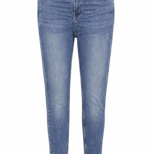 Marks and Spencer Womens Blue Cotton Blend Skinny Jeans Size 10 L26.5 in Regular Zip - Zipped ankle.