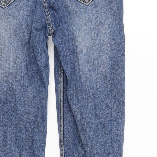 Marks and Spencer Womens Blue Cotton Blend Skinny Jeans Size 10 L26.5 in Regular Zip - Zipped ankle.