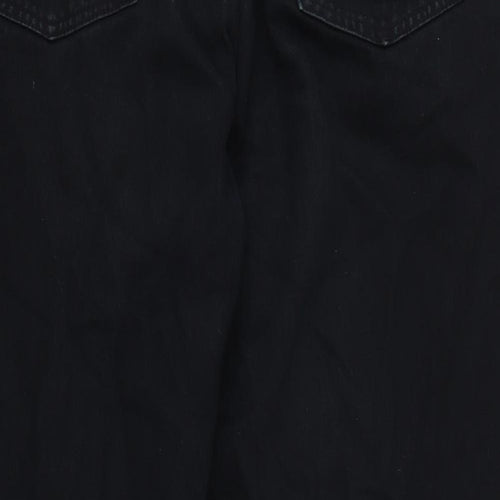 C2 Jeans Mens Black Cotton Straight Jeans Size 33 in L28 in Regular Zip