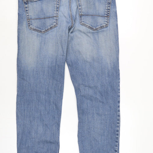 Premium Denim Mens Blue Cotton Blend Straight Jeans Size 32 in L30 in Regular Button
