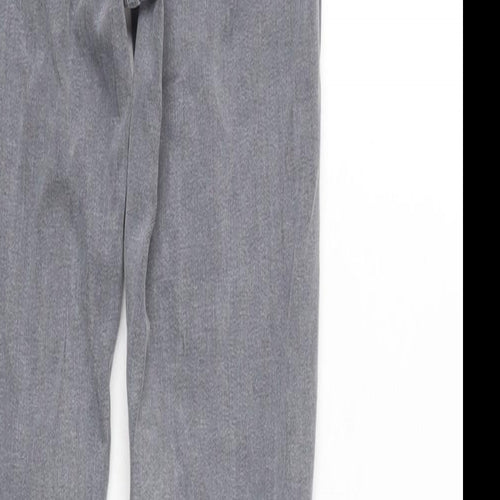 Miss Selfridge Womens Grey Cotton Blend Tapered Jeans Size 6 L28 in Regular Zip