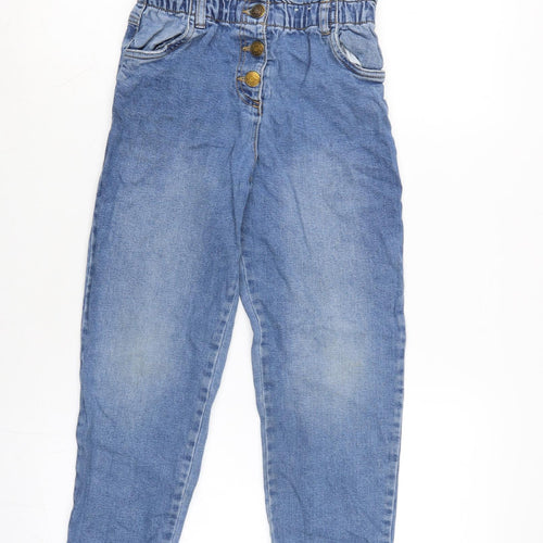 TU Girls Blue Cotton Straight Jeans Size 9 Years L21 in Regular Zip