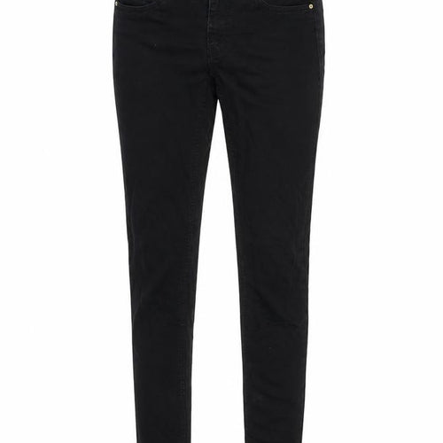 H&M Womens Black Cotton Blend Tapered Jeans Size 6 L31 in Regular Zip