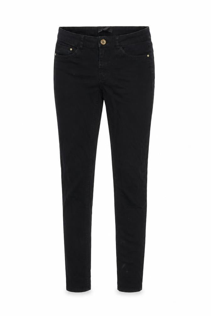 H&M Womens Black Cotton Blend Tapered Jeans Size 6 L31 in Regular Zip