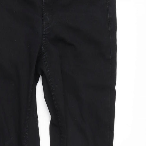 H&M Womens Black Cotton Blend Tapered Jeans Size 6 L31 in Regular Zip
