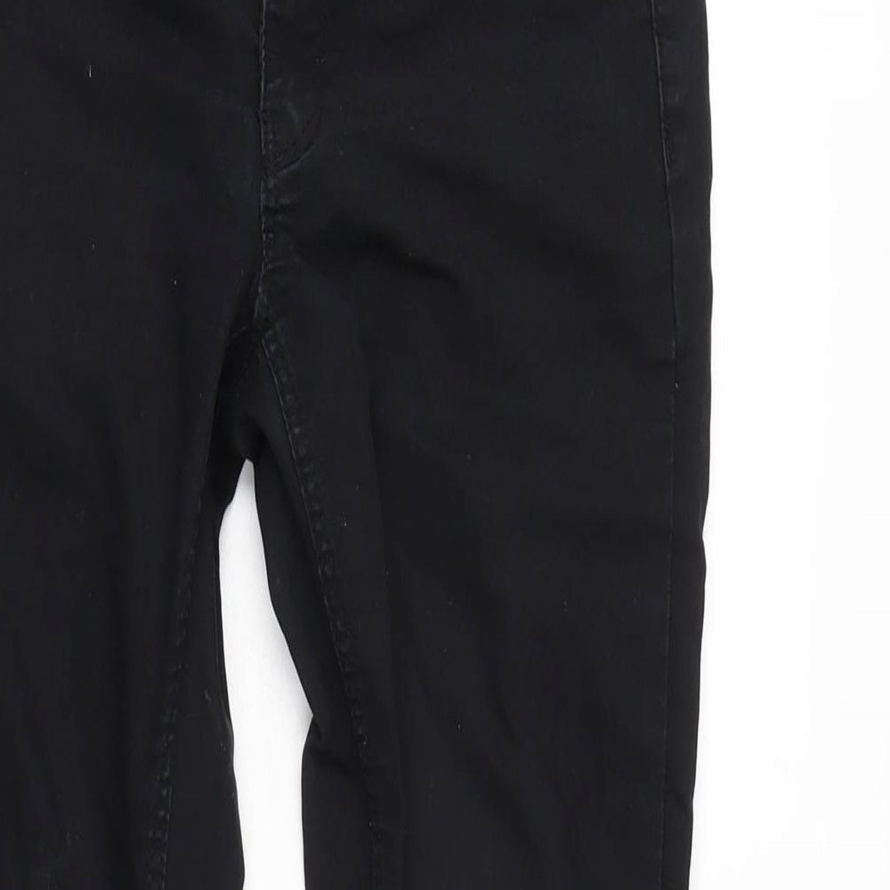H&M Womens Black Cotton Blend Tapered Jeans Size 6 L31 in Regular Zip