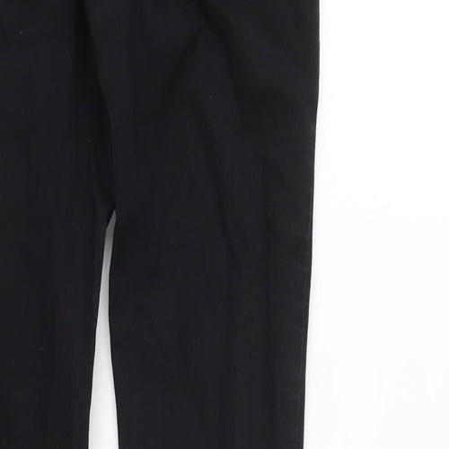 H&M Womens Black Cotton Blend Tapered Jeans Size 6 L31 in Regular Zip