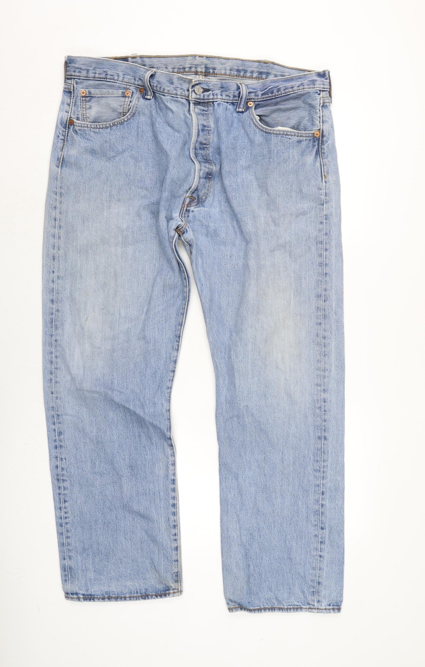 Levis Mens Blue Cotton Straight Jeans Size 39 in L28 in Regular Button