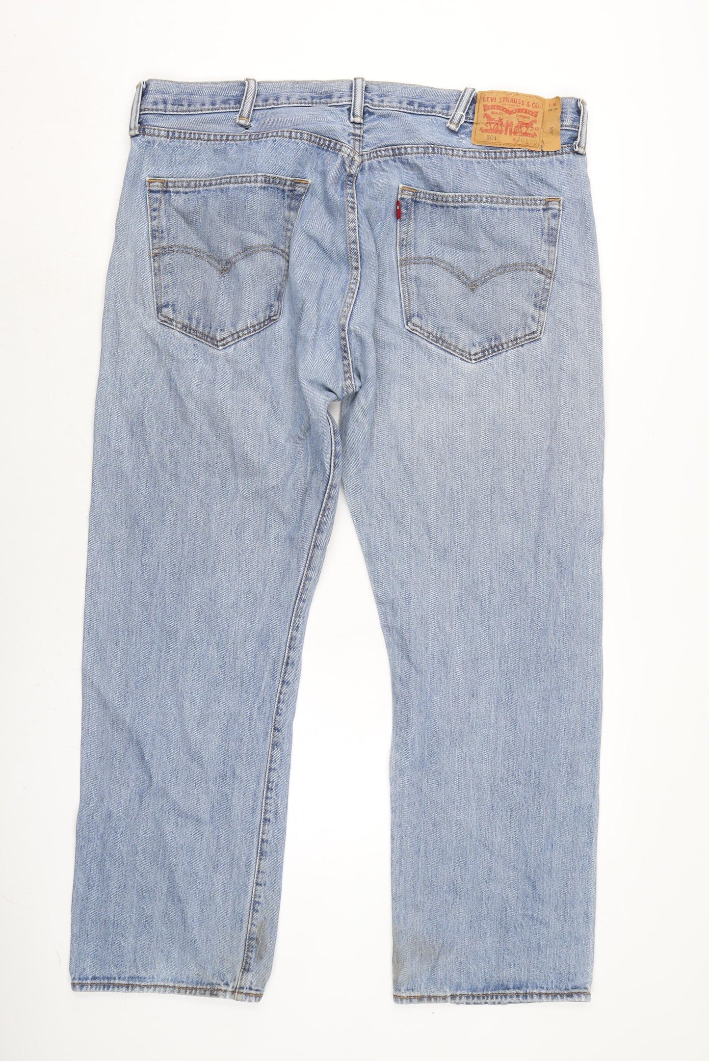 Levis Mens Blue Cotton Straight Jeans Size 39 in L28 in Regular Button