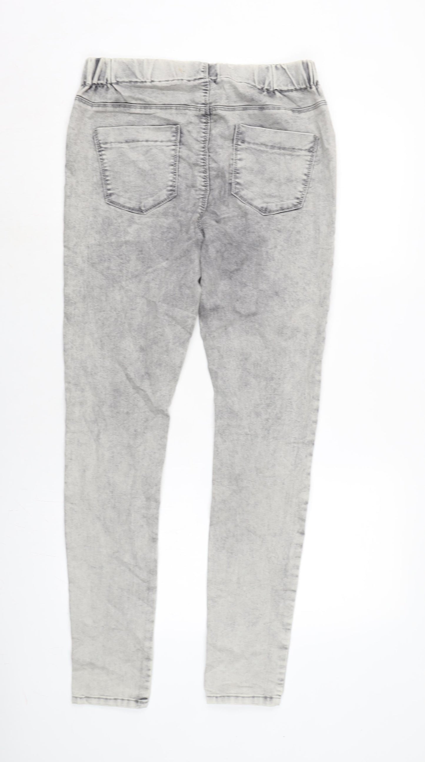 Papaya Womens Grey Cotton Blend Jegging Jeans Size 14 L31 in Regular