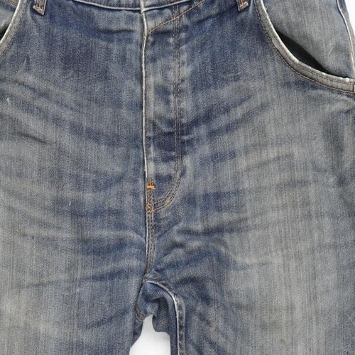 Crosshatch Mens Blue Cotton Straight Jeans Size 38 in L29 in Regular Button