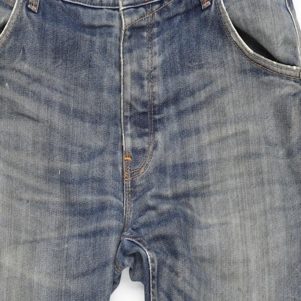 Crosshatch Mens Blue Cotton Straight Jeans Size 38 in L29 in Regular Button