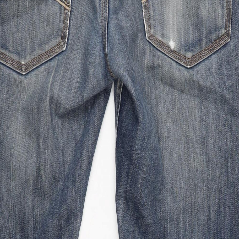 Crosshatch Mens Blue Cotton Straight Jeans Size 38 in L29 in Regular Button