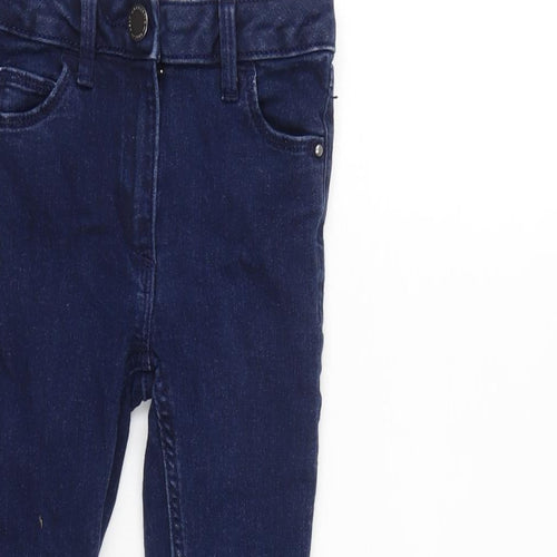 NEXT Girls Blue Cotton Straight Jeans Size 5 Years Regular Zip - Inside Leg 15in