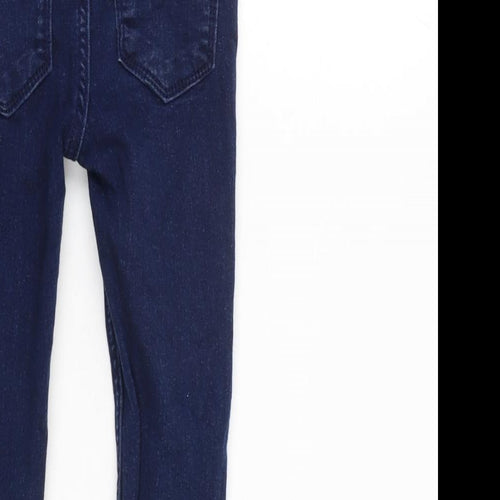 NEXT Girls Blue Cotton Straight Jeans Size 5 Years Regular Zip - Inside Leg 15in