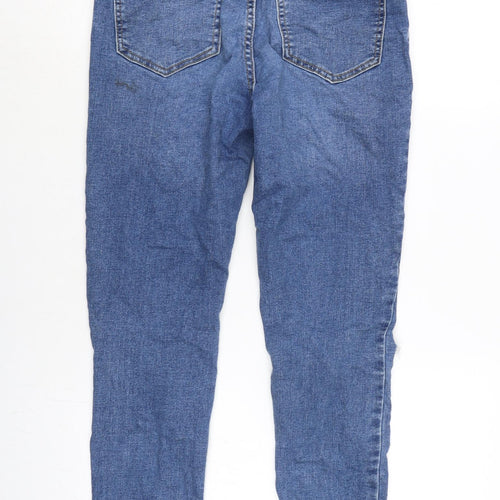 New Look Womens Blue Cotton Blend Tapered Jeans Size 10 L27 in Regular Zip