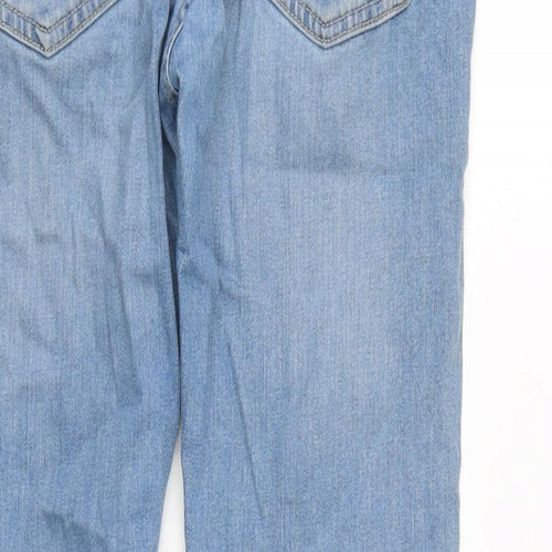 Topman Mens Blue Cotton Blend Flared Jeans Size 32 in L31 in Regular Button