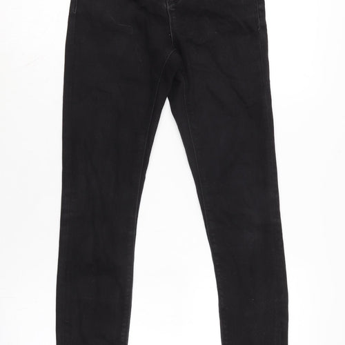 ASOS Womens Black Cotton Blend Tapered Jeans Size 25 in L26 in Regular Zip