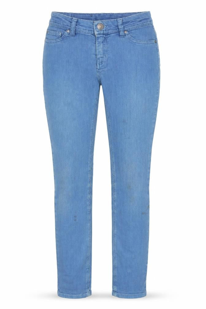 Pull&Bear Womens Blue Cotton Blend Tapered Jeans Size 4 L26.5 in Regular Zip