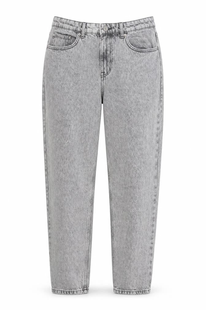 Denim & Co. Womens Grey Cotton Straight Jeans Size 14 L28.5 in Regular Zip