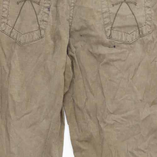 Fat Face Womens Beige Cotton Trousers Size 12 L28 in Regular Zip