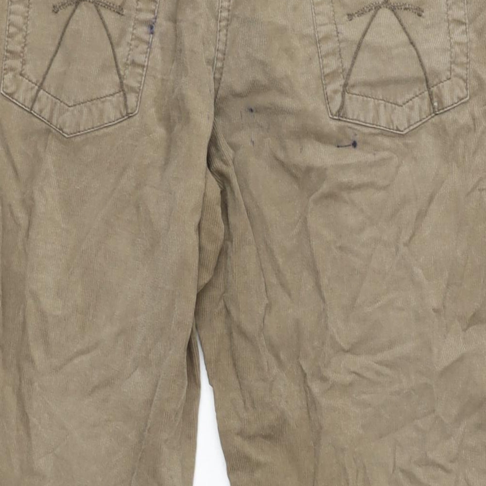 Fat Face Womens Beige Cotton Trousers Size 12 L28 in Regular Zip