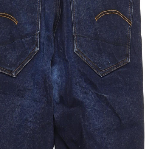 Raw 3301 Mens Blue Cotton Blend Tapered Jeans Size 34 in L31 in Regular Zip