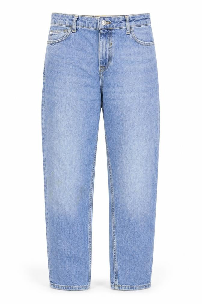 Mango Womens Blue Cotton Straight Jeans Size 8 L28 in Regular Zip