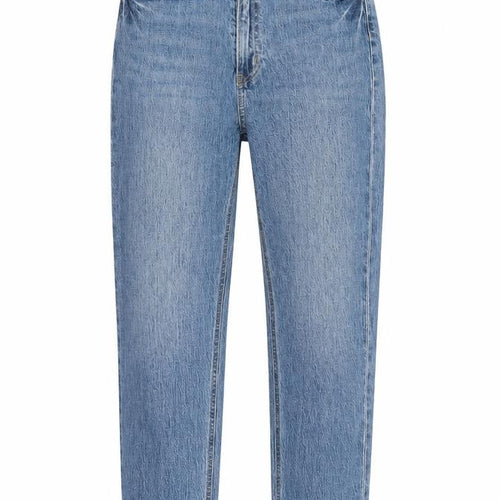 H&M Womens Blue Cotton Blend Straight Jeans Size 8 L26 in Regular Zip