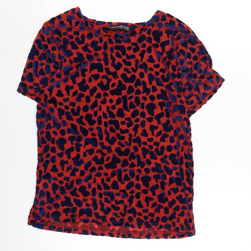 Atmosphere Womens Red Polyester Basic T-Shirt Size 10 Crew Neck