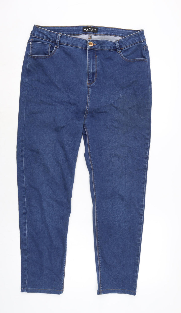 Alexa Womens Blue Cotton Blend Skinny Jeans Size 32 in L25.5 in Regular Zip