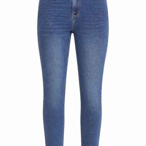 FOREVER 21 Womens Blue Cotton Blend Tapered Jeans Size 4 L30 in Regular Zip