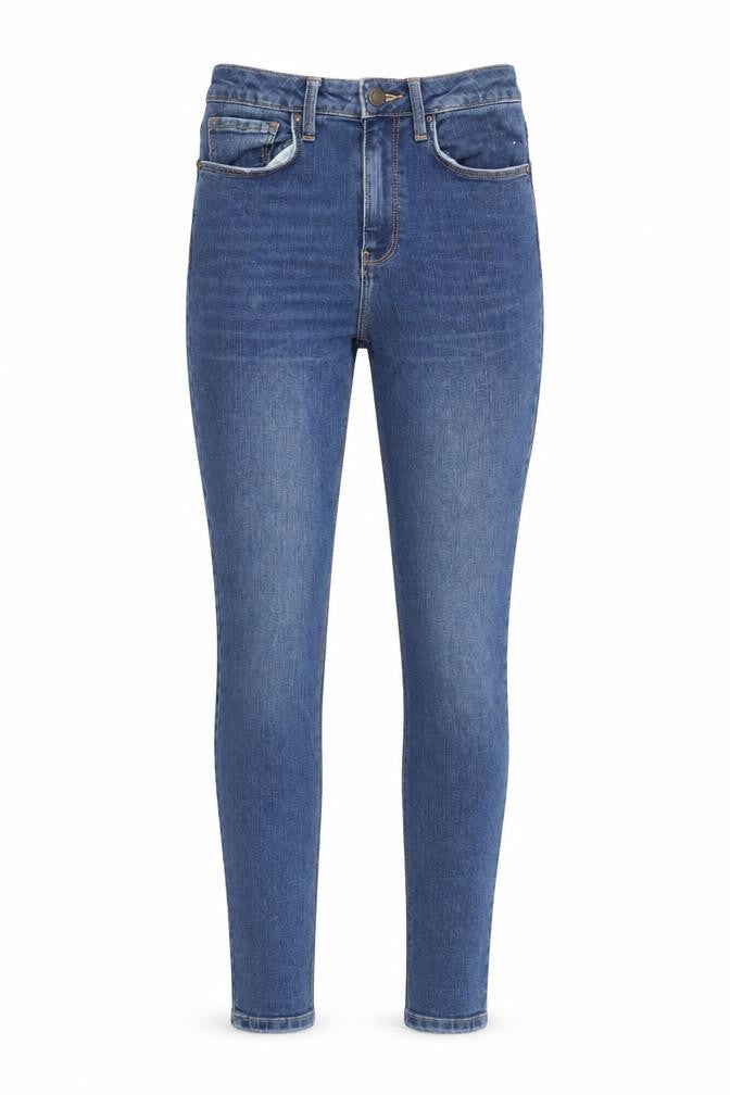 FOREVER 21 Womens Blue Cotton Blend Tapered Jeans Size 4 L30 in Regular Zip