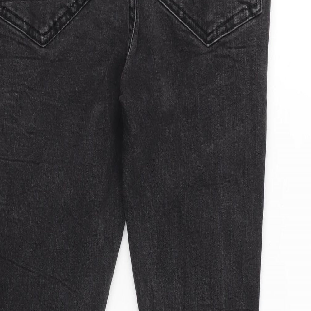 New Look Mens Grey Cotton Blend Tapered Jeans Size 32 in L32 in Regular Zip