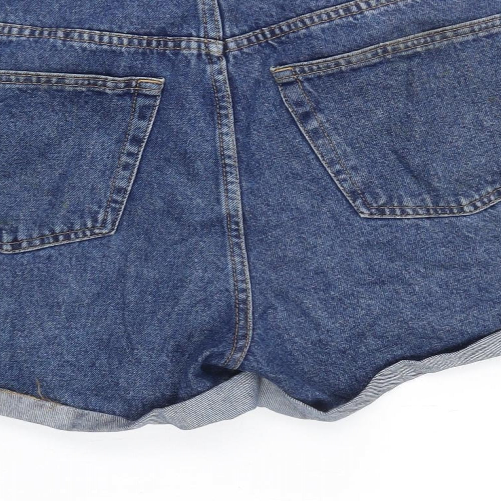 Denim & Co. Womens Blue Cotton Boyfriend Shorts Size 10 Regular Zip