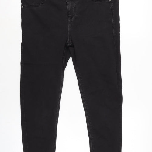 Dorothy Perkins Womens Grey Cotton Blend Straight Jeans Size 14 L22 in Regular Zip