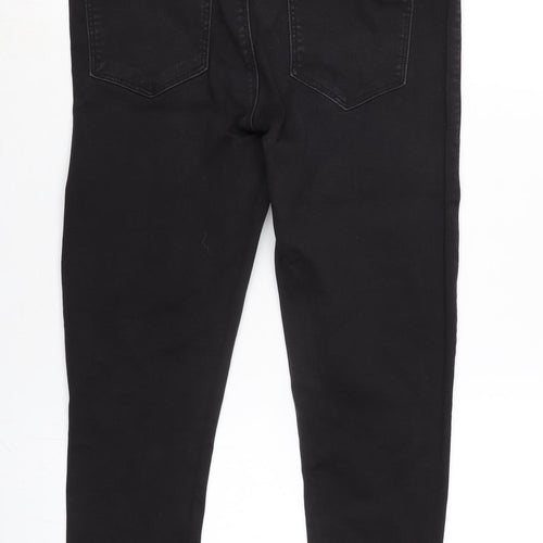 Dorothy Perkins Womens Grey Cotton Blend Straight Jeans Size 14 L22 in Regular Zip