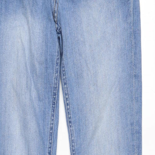 H&M Womens Blue Cotton Blend Tapered Jeans Size 28 in L32 in Regular Zip