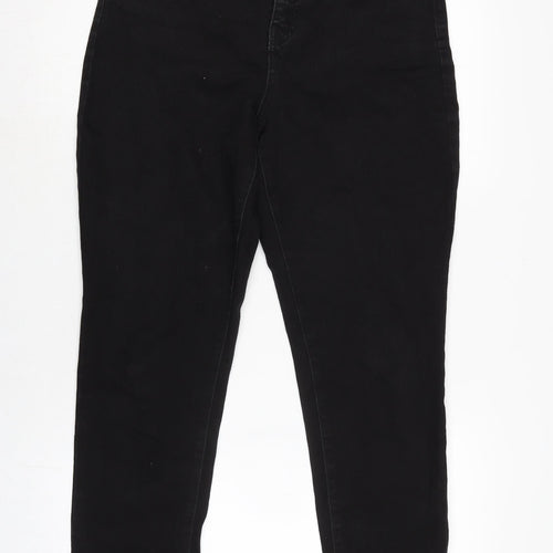Style&co. Womens Black Cotton Blend Straight Jeans Size 10 L27 in Regular Zip