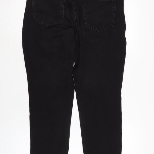 Style&co. Womens Black Cotton Blend Straight Jeans Size 10 L27 in Regular Zip