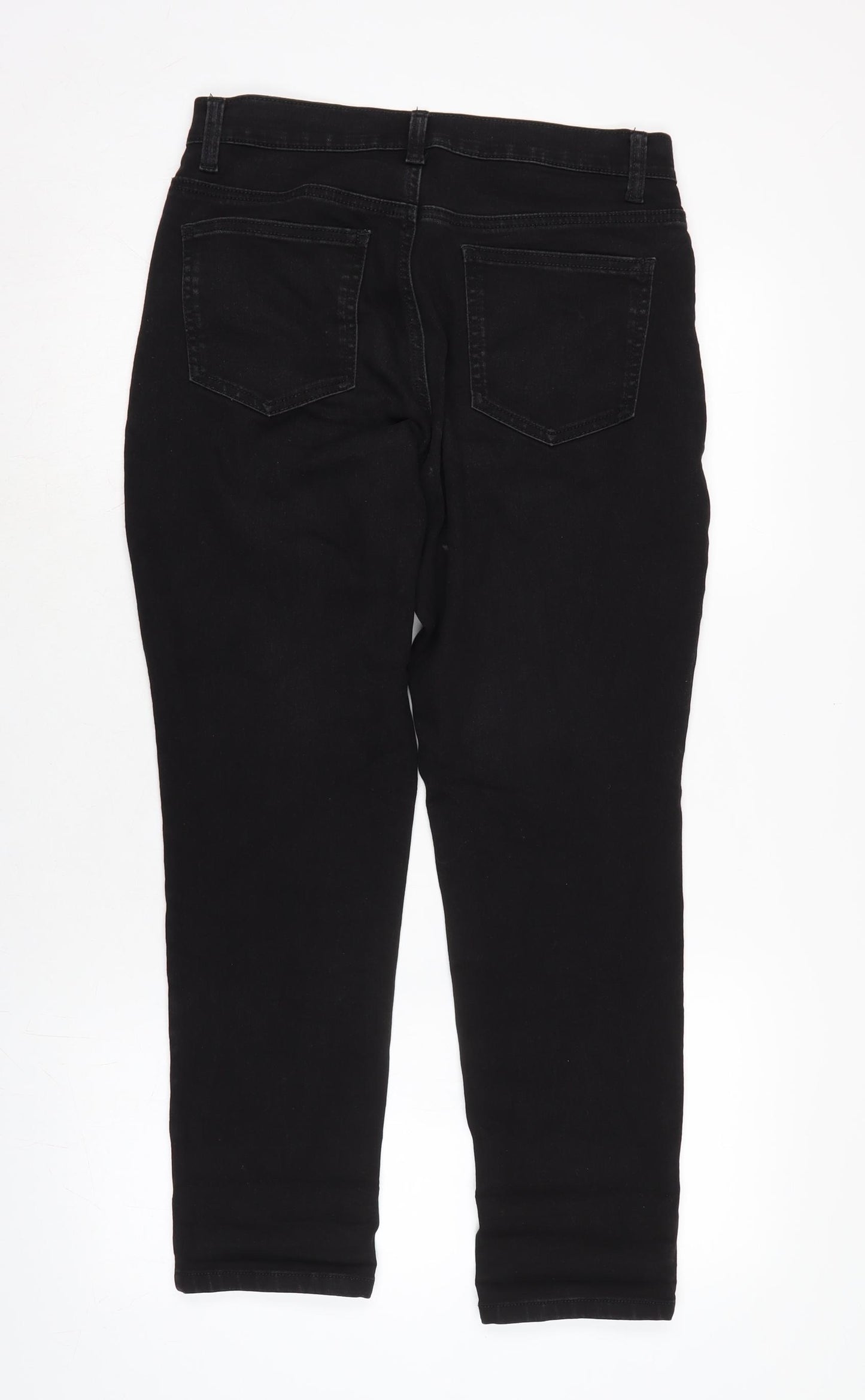 Style&co. Womens Black Cotton Blend Straight Jeans Size 10 L27 in Regular Zip