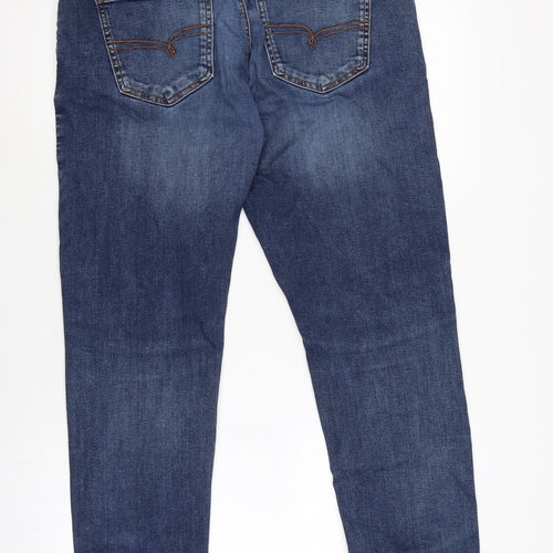 NEXT Mens Blue Cotton Blend Straight Jeans Size 32 in L29 in Slim Zip