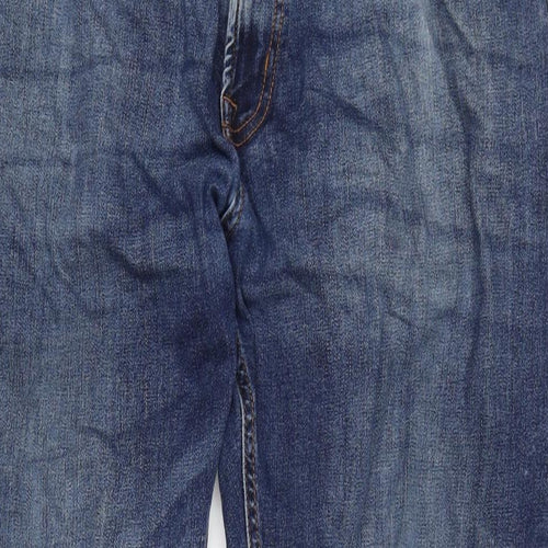 NEXT Mens Blue Cotton Blend Straight Jeans Size 32 in L29 in Slim Zip