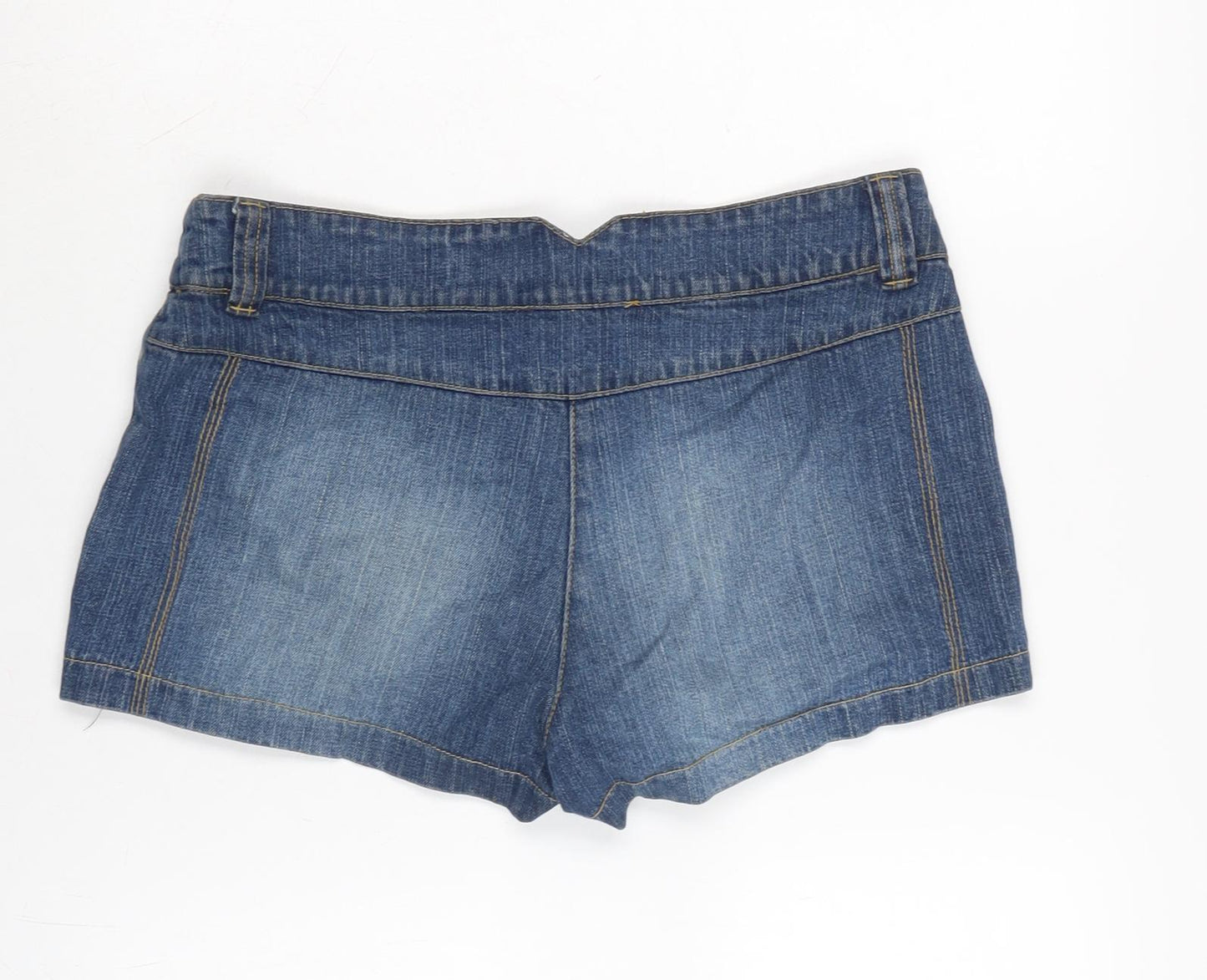 Papaya Womens Blue Cotton Basic Shorts Size 12 Regular Zip